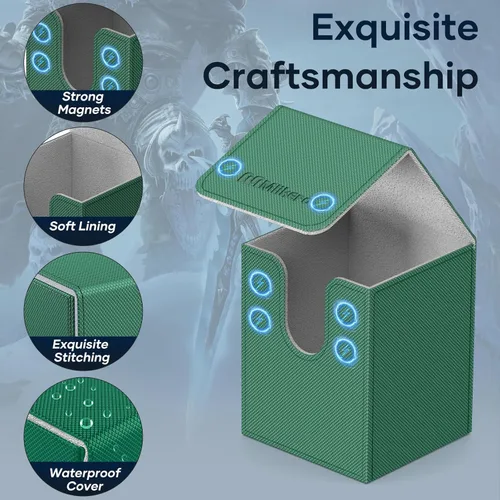 Miniatura 5 de Mlikero Paquete de 4 Cajas para Mazos de Cartas, Caja para Mazo Commander Contiene más de 400 Cartas con Funda Individual con 4 Separadores, Caja
