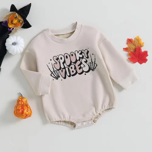 Miniatura 129 de Ropa de Halloween para bebé niña, sudadera con estampado de calabaza, mameluco de burbujas, lindo traje de Acción de Gracias de otoño