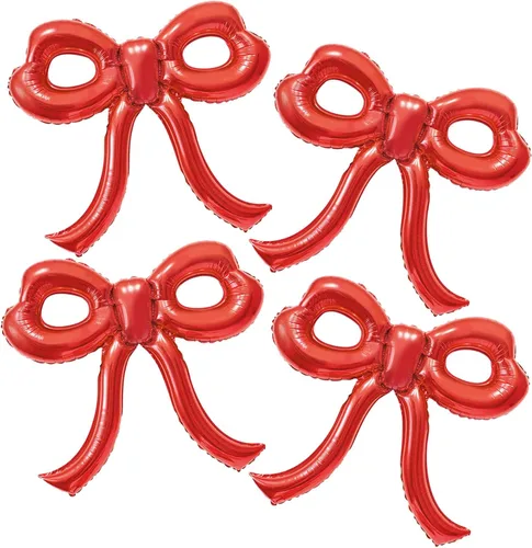 Miniatura 11 de 4 piezas de globos de moño rosa, decoración de fiesta de moño para mujeres, globos de cumpleaños rosa para mujeres, globo gigante de papel