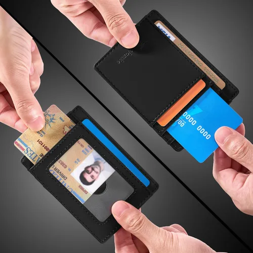 Miniatura 4 de Travelambo Billetera delgada con bolsillo delantero y clip para el dinero con bloqueo de identificación por radiofrecuencia, talla única
