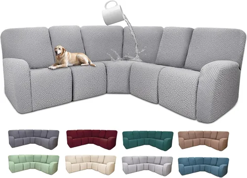 Miniatura 116 de Fundas de sofá reclinable seccional 100% impermeables para sofá reclinable en forma de L, funda de sofá modular de esquina en forma de L, fundas