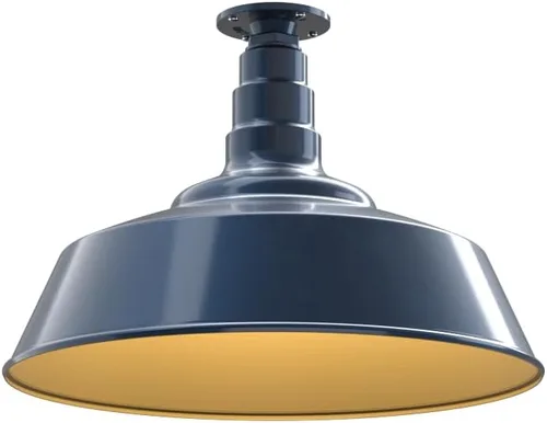 Miniatura 20 de Steel Lighting Co. Manhattan Warehouse Light Lámpara colgante montada en el techo Cúpula de 20 pulgadas Montaje al ras Luz de granero