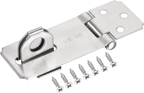 MECCANIXITY Cerradura gruesa de acero inoxidable de 3 pulgadas para puerta, cierre de candado pesado con tornillos para puerta de armario, color