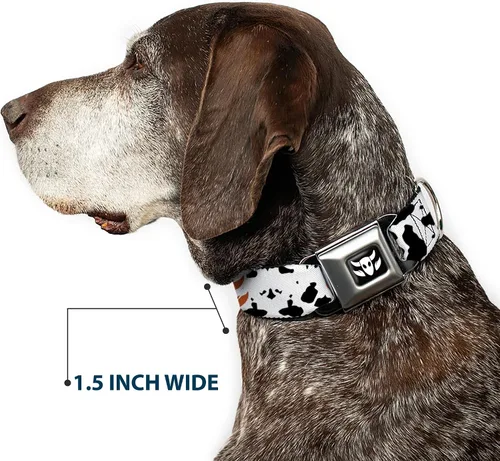 Miniatura 7 de Collar de perro con hebilla de cinturón de seguridad Toy Story Woody Bounding Cowboy Bull Cow Blanco Negro Marrón 9 a 15 pulgadas 1.0 pulgadas
