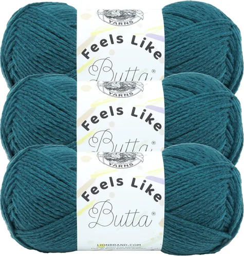 Miniatura 56 de Lion Brand Yarn - Hilo Feels Like Butta, hilo aterciopelado suave para tejer y hacer ganchillo, paquete de 1, Negro