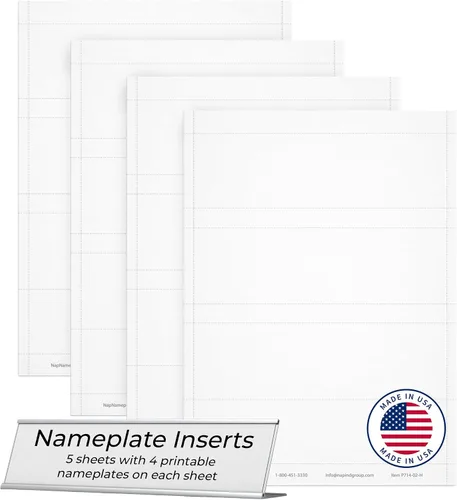 Miniatura 8 de Insertos de placa de identificación de papel perforado, paquete de 20 (8 x 2 pulgadas, azul)