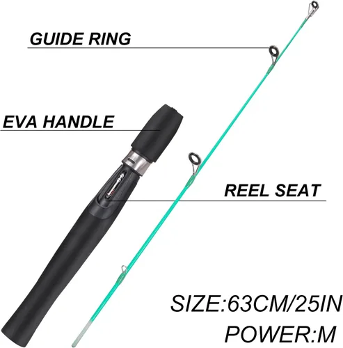 Miniatura 3 de Combo de caña y carrete para pesca en hielo Sougayilang, kit completo de equipo de pesca en hielo, incluye jig de hielo y accesorios para pesca