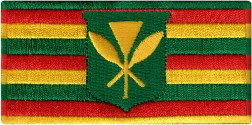Parche bordado de la bandera del estado de Hawaii Kanaka Maoli para planchar Kamehameha hawaiano