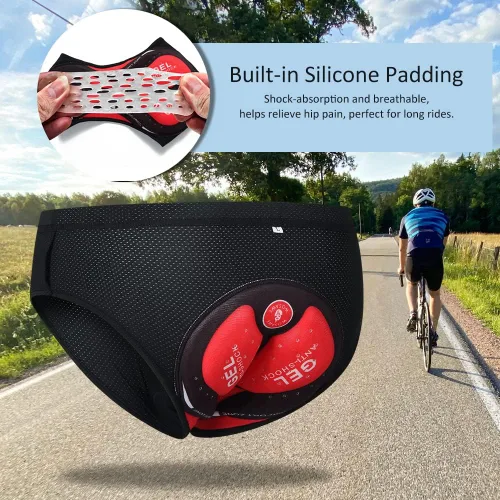Miniatura 3 de ERYUE Ropa interior de bicicleta, ropa interior de bicicleta para hombre, calzoncillos acolchados para bicicleta, ropa interior de ciclismo, Negro