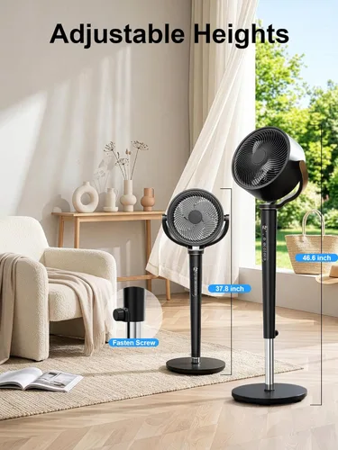 Miniatura 9 de Uthfy Ventilador de torre para dormitorio, ventilador silencioso de piso sin aspas de 41 pulgadas, ventilador de pie oscilante de 90°