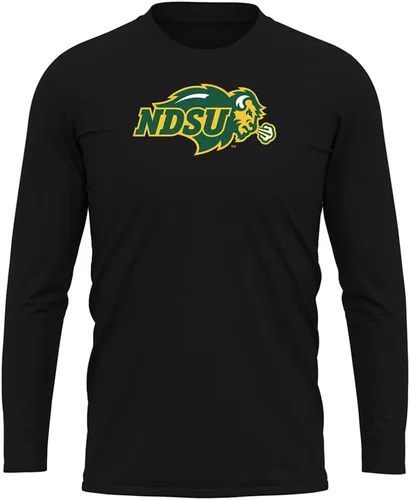 Miniatura 276 de Camisa deportiva de manga larga oficial de la NCAA Collegiate para hombre, colección negra con logotipo primario