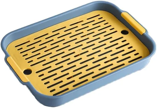 Gigicloud Caja de arena de conejo con rejilla, 10.5 x 7.2 pulgadas, bandeja de arena para conejillos de indias, anti-rotación para mascotas,