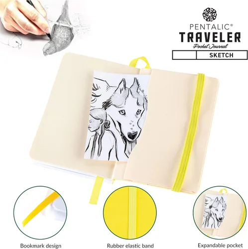 Miniatura 4 de Cuaderno de bocetos Travelers Dot Grid Pentalic Art, libre de ácidos
