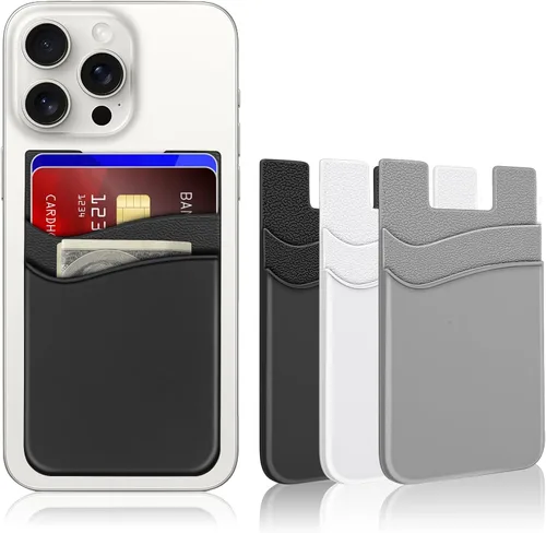 Miniatura 8 de Senose Cartera adhesiva para teléfono, tarjetero para la parte posterior del teléfono, adhesivo fuerte compatible con iPhone y la mayoría
