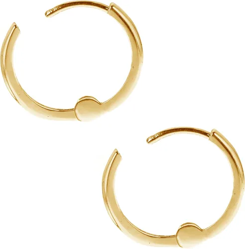 Miniatura 2 de Ritastephens Pendientes de aro Huggie Hoops de oro amarillo real de 14 quilates (mini o pequeño)