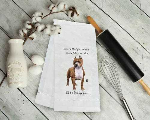Miniatura 2 de E&S Imports Toallas de cocina Pit Bull - Suaves, muy absorbentes - Regalos Pit Bull - Toallas de platos y té - Reutilizables, secan rápido - 100%