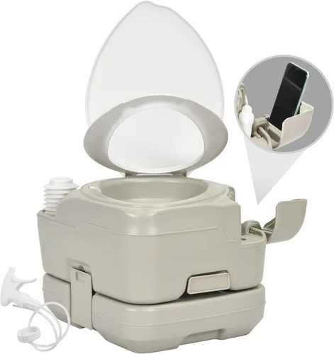 Miniatura 11 de YITAHOME Inodoro portátil para acampar con cuenco ampliado diagonal, rociador de mano y bomba de descarga de presión, 5.28 pulgadas de ahorro