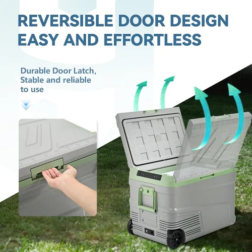 Miniatura 8 de EUHOMY - Refrigerador de 12 voltios, enfriador eléctrico de 45L (48 qt) con batería utilizable, refrigerador para automóvil de 0℉~68℉, refrigerador