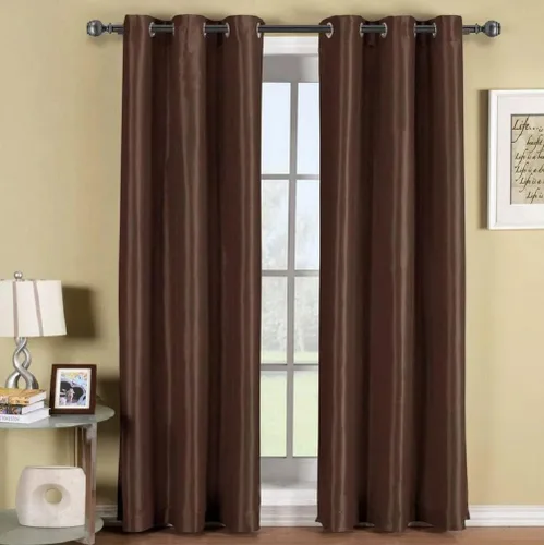 Miniatura 15 de Royal Tradition Cortinas opacas de 42 x 63 pulgadas, juego de 2 paneles de cortinas doradas con aislamiento térmico para oscurecer la habitación