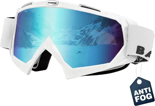 Miniatura 13 de Gafas de esquí antivaho OTG para adultos y niños, gafas de snowboard con 100% protección UV y ajuste antideslizante para esquí