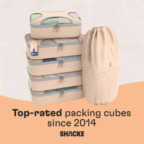 Miniatura 9 de Shacke Juego de 6 cubos de equipaje para viajes ligeros organizadores de equipaje