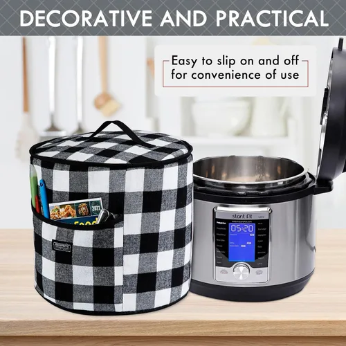 Miniatura 6 de BAGSPRITE Cubierta antipolvo compatible con Instant Pot 6 cuartos de galón, cubierta aislada para olla a presión con bolsillos para accesorios