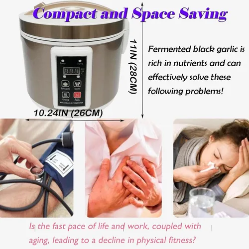 Miniatura 3 de INTBUYING Fermentador de ajo negro 6L 110V Multi Clove Garlic Cooker 3D Calefacción Control inteligente automático completo con revestimiento