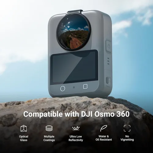 Miniatura 2 de NEEWER Juego de filtros ND compatibles solo con DJI Osmo 360, ND8 (3 topes) a presión de vidrio óptico multicapa de densidad neutra, filtro de lente