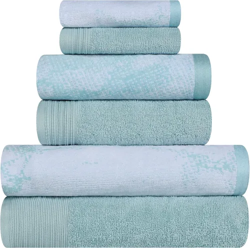 Miniatura 22 de SUPERIOR Juego de 6 toallas de algodón surtido de 6 piezas, incluye 2 toallas de baño, 2 manos, 2 toallas faciales, suaves, absorbentes, accesorios