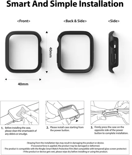 Miniatura 8 de Ringke Funda delgada para Apple Watch Series 6, 5, 4 (1.575 pulgadas), SE 3, 2, 1 (1.575 pulgadas), funda delgada y ligera para mujeres y hombres