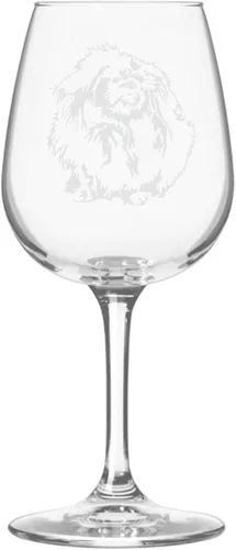 Miniatura 128 de Copa de vino de 12.75 onzas con diseño de perro grabado