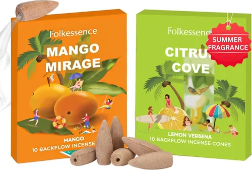 Miniatura 9 de Folkulture Conos de incienso de reflujo (20 conos) Paquete de 20 lloviznas de caramelo de vainilla y crumble de limón de arándanos Conos