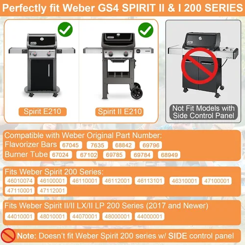 Miniatura 2 de Piezas de parrilla para Weber Spirit 2 Partes, Reemplazo para Weber GS4 Spirit II/I E210 S210 E220 S220, Piezas GS4 para Webber Spirit 2 Tubo