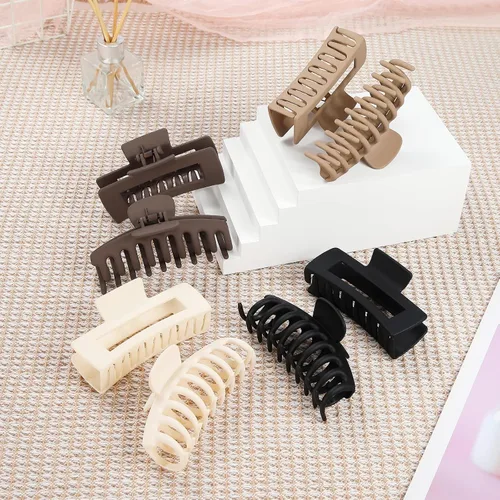 Miniatura 4 de laxizar Paquete de 8 pinzas rectangulares para el cabello para mujeres y niñas, clips de bandana grandes, pinzas de sujeción fuerte para el cabello
