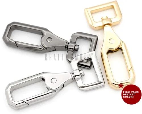 Miniatura 3 de CRAFTMEMORE 2 unids Push Gate Snap Ganchos de Metal Giratorio Cierre de langosta Monedero Hacer Accesorios VT43, Oro