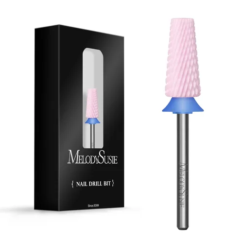 MelodySusie Brocas de uñas 5 en 1, brocas de cerámica de corte cruzado de 3/32 pulgadas, adecuadas para manicura, pedicura, cutícula, esmalte en