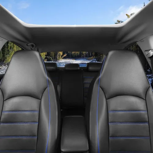 Miniatura 7 de TOYOUN fundas de asiento delantero de cuero sintético universales para automóvil, se adaptan a la mayoría de los autos, camiones, vehículos