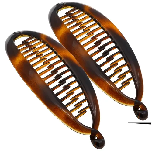 Miniatura 28 de Camila Paris CP3133 - Peine de pelo con clip de plátano francés de 4.5 pulgadas, para niñas, estilo clásico, flexible, para cola de caballo Beige