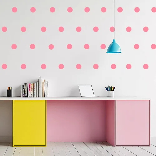 Miniatura 7 de Calcomanías de pared multicolor y mate, puntos de vinilo de 2 pulgadas, paquete de 100 calcomanías de pared para despegar y pegar (azul bebé)