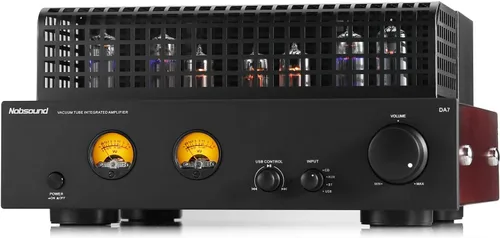 Nobsound Amplificador Bluetooth de alimentación de tubo: válvula de alta fidelidad con medidores de VU duales Reproducción de disco U USB RCA para