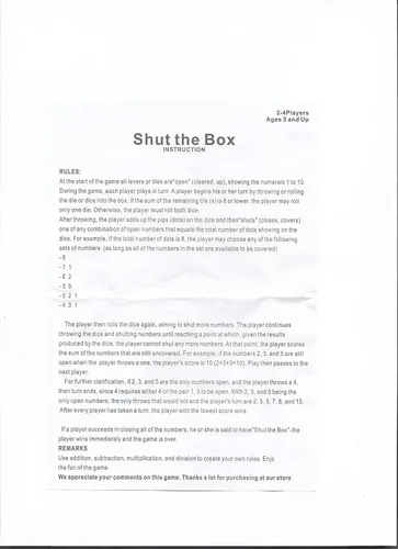 Miniatura 5 de Juego de dados Shut The Box para 1 a 4 jugadores, 10 números de madera tradicional, tablero de bar de pub familiar, juego de dados para adultos