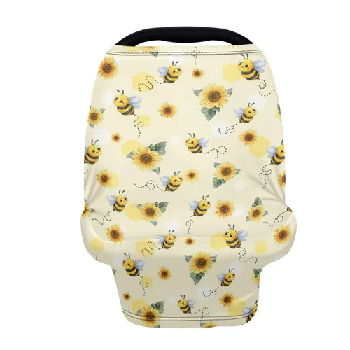 Miniatura 21 de Wanyint Fundas de asiento de automóvil para bebé, toldo para niños y niñas, multiusos, fundas de lactancia materna, bufanda de lactancia, decoración