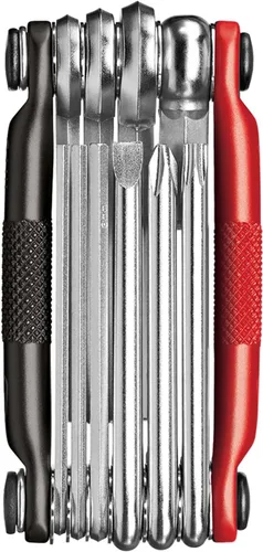 Crankbrothers Multi Tool M 10 Bike Tool - MTB Multi-Tool Negro y Rojo - 10 herramientas de bicicleta (herramienta 10 en 1), ergonómicas y ligeras