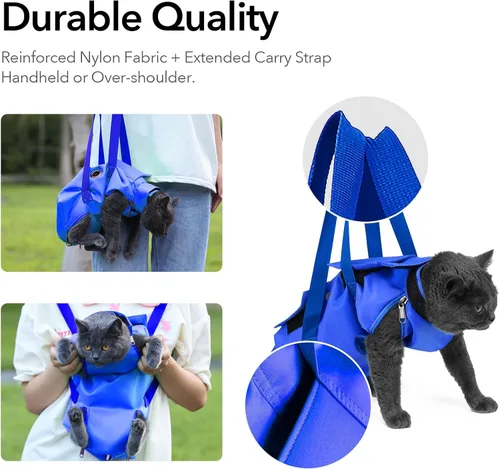 Miniatura 6 de Bolsa de aseo para mascotas para perros y gatos pequeños – Restricción de 13-18 libras para recortar uñas, cuidado de garras, arañazos y exámenes