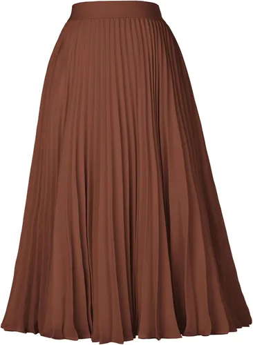 Miniatura 167 de GRACE KARIN - Falda plisada de gasa para mujer, con cintura alta y elástica, vuelo, corte acampanado y longitud por debajo de la rodilla