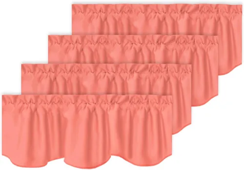 Miniatura 43 de Turquoize - Cenefa opaca para ventanas de cocina/baño/sala de estar/dormitorio con aislamiento térmico, cenefa festoneada con bolsillo para Aqua