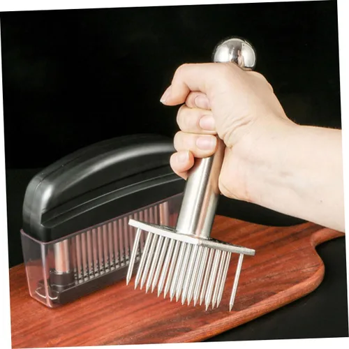 Miniatura 4 de Herramienta ablandadora de carne de acero inoxidable con 28 pines, mazo de cocina de mano para ablandar cerdo, carne de res, pollo y pavo, fácil