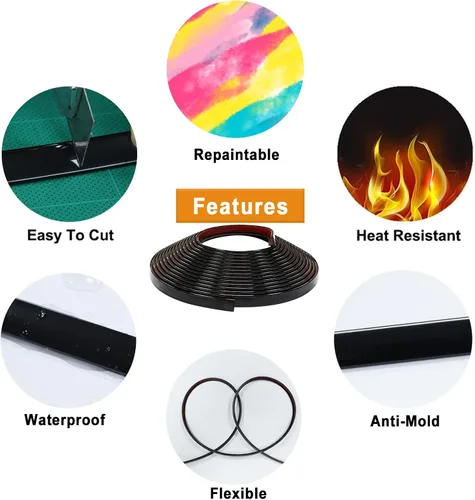Miniatura 2 de STICKGOO Moldura de pared autoadhesiva de alta calidad para bordes de azulejos, decoración de muebles y protector contra salpicaduras de cocina