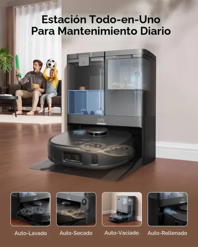 Miniatura 2 de eufy X10 Pro Omni - Robot aspirador y trapeador, succión de 8,000 Pa, elevación automática y detección de alfombras, evita obstáculos, lavado