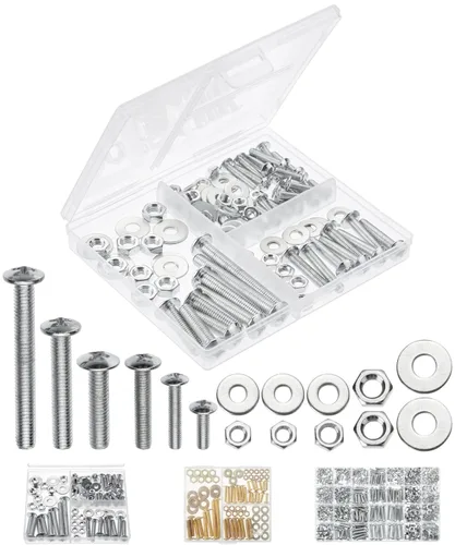 Miniatura 10 de Mr. Pen - Kit surtido de tuercas y tornillos, 113 piezas, hierro galvanizado, M4 M5 M6 Kit de tuercas y pernos métricos surtidos con caja